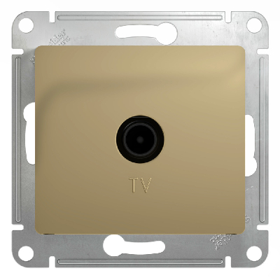 GLOSSA Розетка телевизионная TV одиночная в рамку 1дБ титан