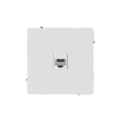 Компьютерная розетка RJ-45 без шторки, кат.6А одинарная,KANT, белый песок