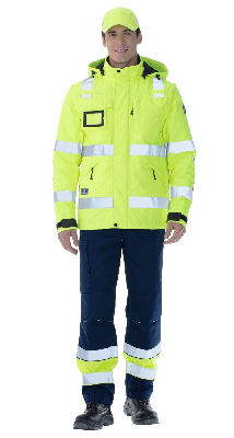 Куртка-трансформер сигнальная Толиман цв. флуоресцентно-желтый-черный, р. 112-116/182-188