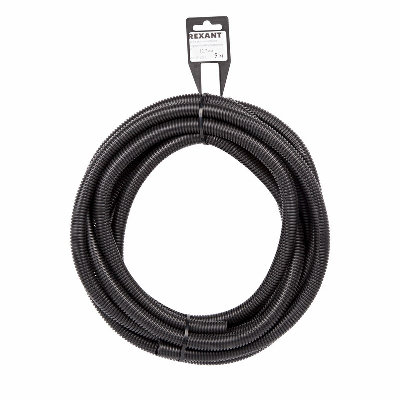 Труба автомобильная гофрированная ПП, 12,7мм, разрезная, бухта 5 м/уп., REXANT