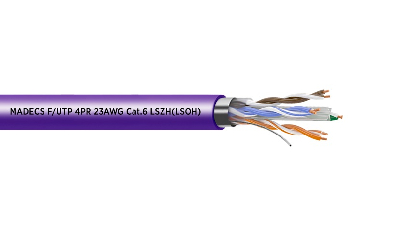 Витая пара F/UTP 4PR 23AWG Cat.6 LSZH(LSOH) экранированная с ограниченным выделением дыма(DCM Test Report)