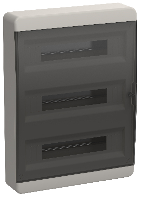 TEKFOR Корпус пластиковый ЩРН-П-54 IP41 черная прозрачная дверь IEK
