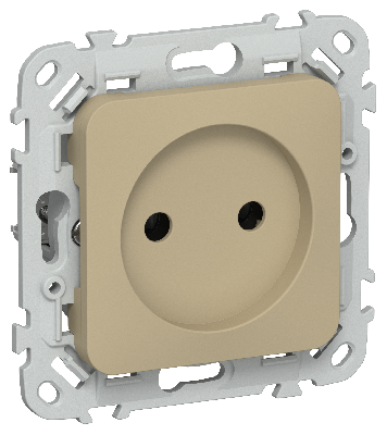 FLITE Розетка без заземления без защитных шторок безвинтовое крепление 10А РС01-1-ФлХ хаки IEK