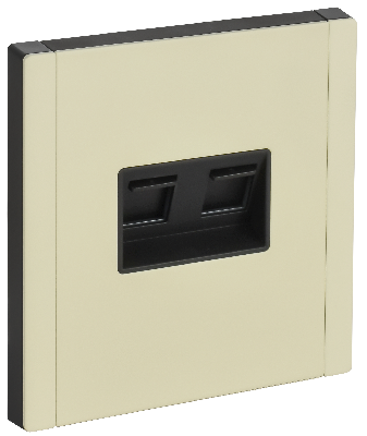 FORTE&PIANO Розетка компьютерная двойная RJ45 кат.5E FP833M металл слоновая кость IEK