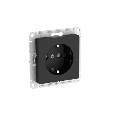 ATLASDESIGN РОЗЕТКА с заземлением со шторками, 16А, быстрозажимные клеммы, КАРБОН