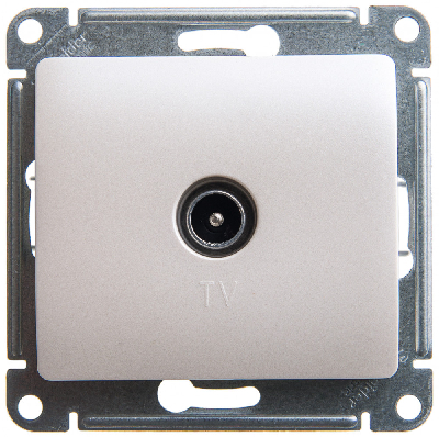 GLOSSA Розетка телевизионная TV одиночная 1DB перламутр в рамку