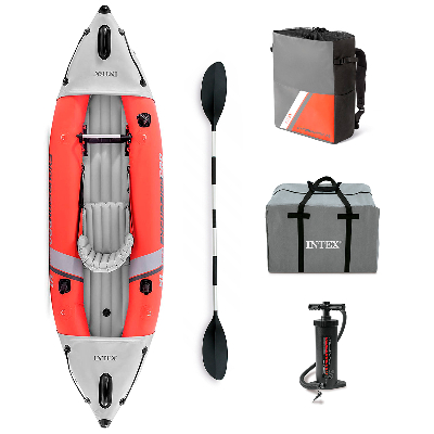 "68303NPНадувная байдарка ""Excursion Pro K1 алюминиевые весло 218см насос305х91х46см Jazzway"