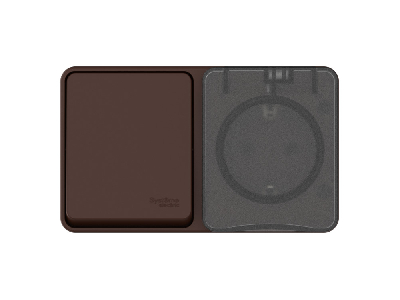 AtlasDesign PROFI IP54 О/У БЛОК: РОЗ. з/к со шт. 16А, ВЫКЛ.1-клав.10А, КОРИЧНЕВЫЙ