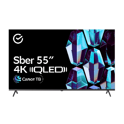 Телевизор умный Sber QLED UHD 55', титан