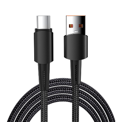 Кабель USB-A - Type-C, 6А, 120Вт, 1м, черный