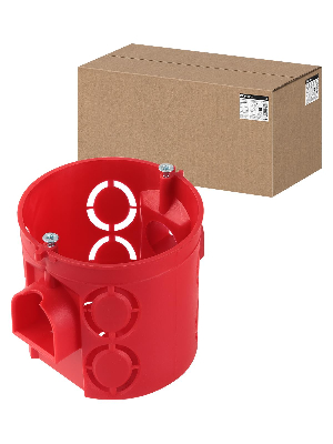 Установочная коробка СП D68х62мм углубленная саморезы стыковочные узлы красная IP20 TDM