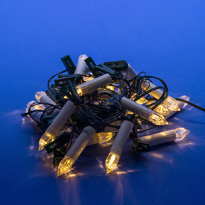 Гирлянда светодиодная Свеча 8м 40 светодиодов Теплый белый свет зеленый провод ULD-S0800-040/SGA WARM WHITE IP20 CANDLES