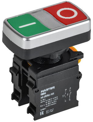 Кнопка I-O без подсветки d=22мм 1NO+1NC MASTER IEK